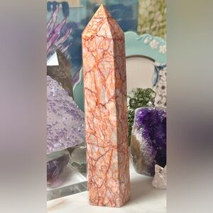 Red Vein Jasper - Red Network Jasper Obelisk